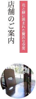 店舗のご案内|花と緑に囲まれた贅沢な空間